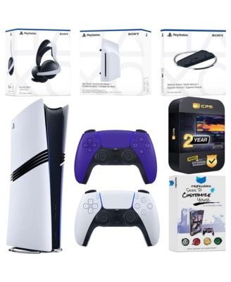PlayStation 5 Pro Digital Bundle with Disc Drive, Extra Controller, Pulse Elite Wireless Gaming Headset, Vertical Stand, MightySkins Voucher