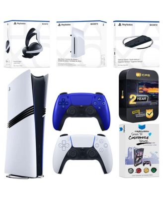 PlayStation 5 Pro Digital Bundle with Disc Drive, Extra Controller, Pulse Elite Wireless Gaming Headset, Vertical Stand, MightySkins Voucher