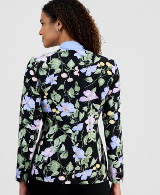 Women's Floral Collarless Blazer
