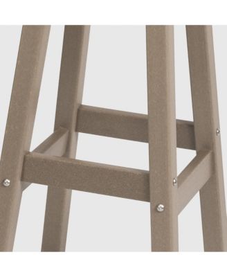 24" HDPE Outdoor Patio Round Counter Height Bar Stool