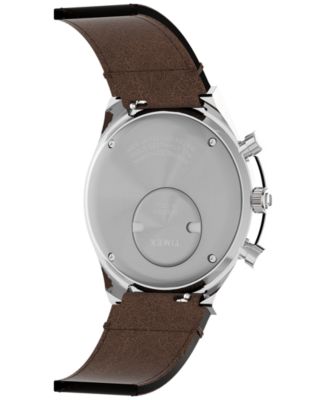 Men's Analog Brown Leather Watch, 40mm