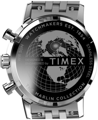 Men's Chronograph Silver-Tone Stainless Steel Watch, 40mm