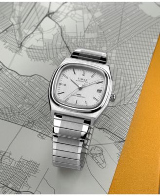 Men's Automatic Silver-Tone Stainless Steel Watch, 34mm