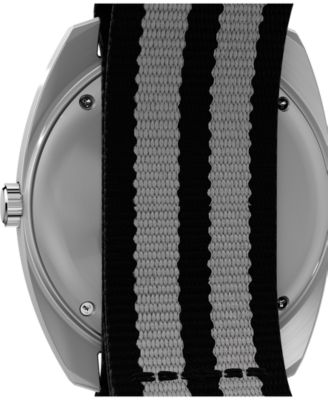 Men's Quartz Analog Black Fabric Watch, 37mm