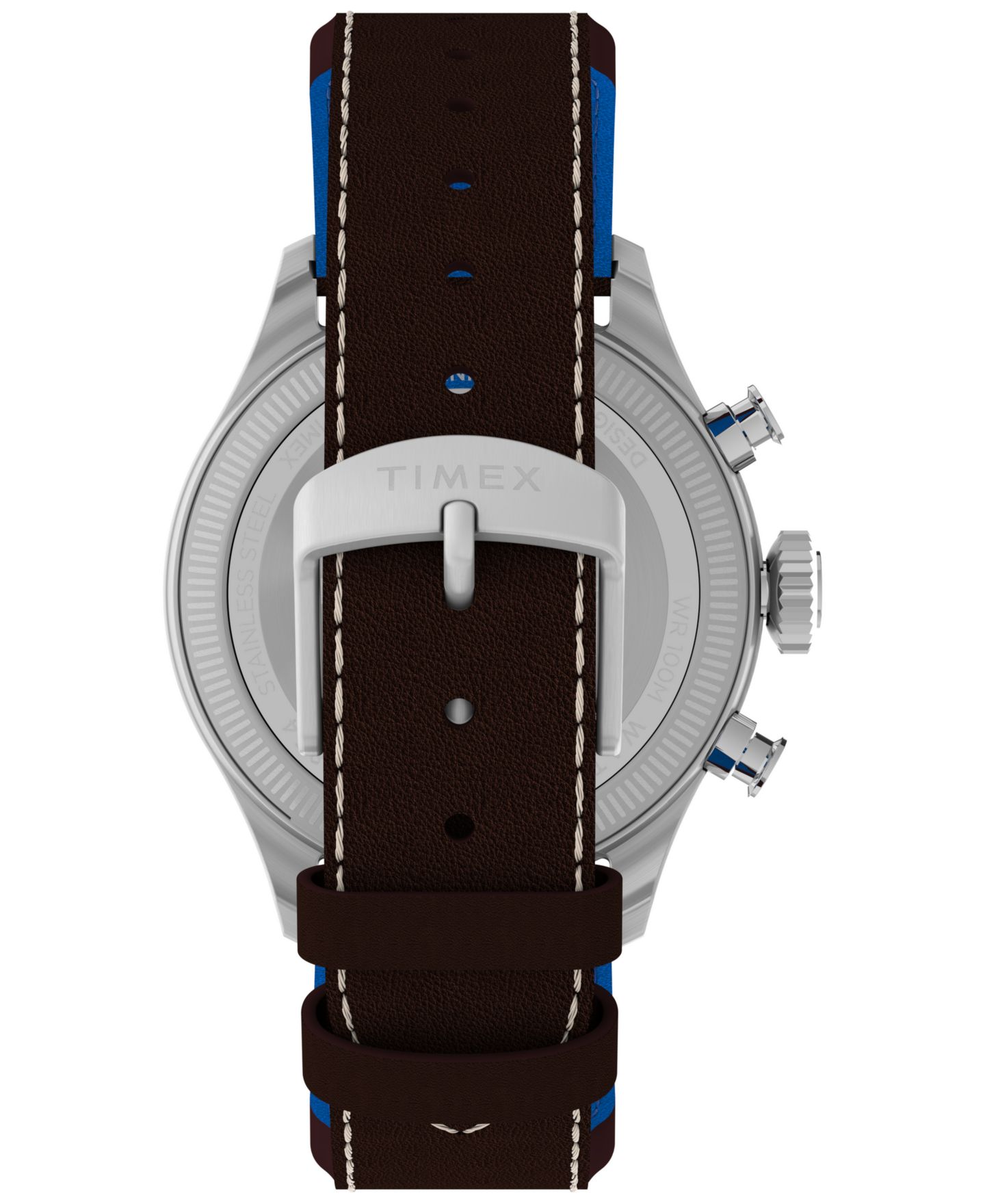 Мужские часы Timex Chronograph Brown Leather Watch, 41mm — фото 3