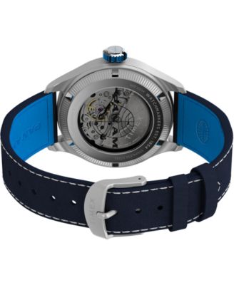 Men's Mechanical Automatic Blue Leather Watch, 41mm