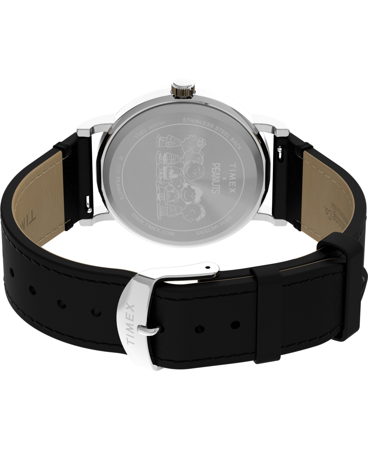 Timex Unisex Quartz Analog Black Leather Watch, 38mm