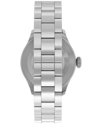 Men's Quartz Analog Silver-Tone Stainless Steel Watch, 41mm