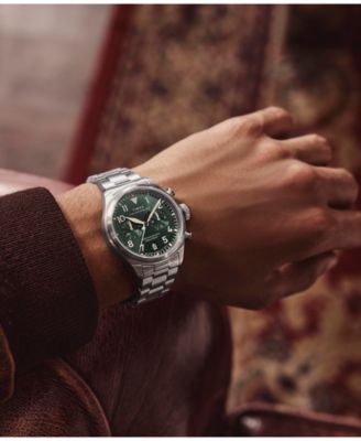 Men's Chronograph Silver-Tone Stainless Steel Watch, 41mm