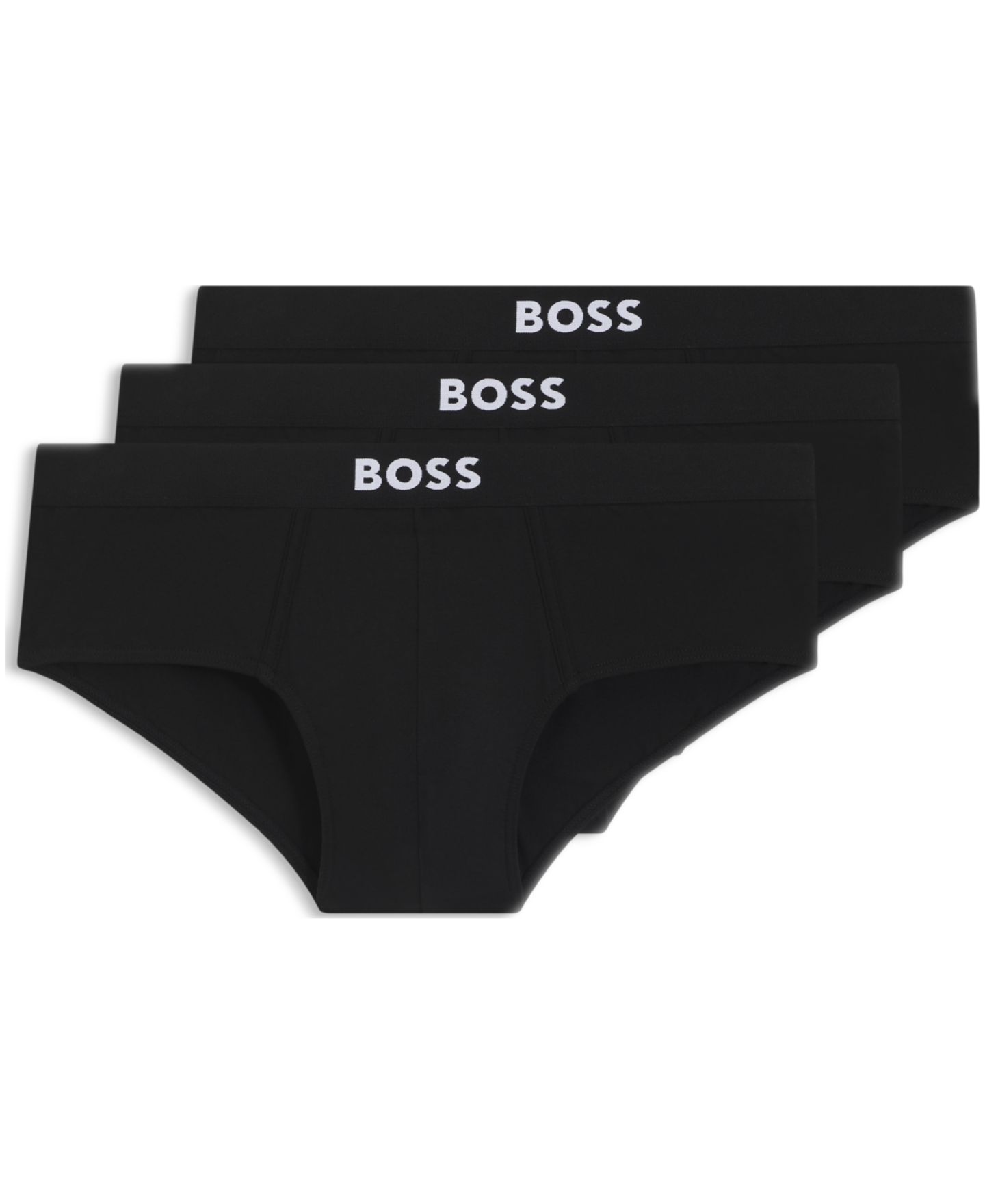 Трусы-брифы для мужчин, с логотипом, 3 шт. — Hugo Boss, цвет: Чёрный — фото 1