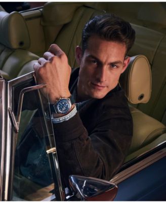 Men's Chronograph Blue Leather Watch, 40mm