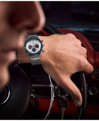 Men's Chronograph Silver-Tone Stainless Steel Watch, 40mm