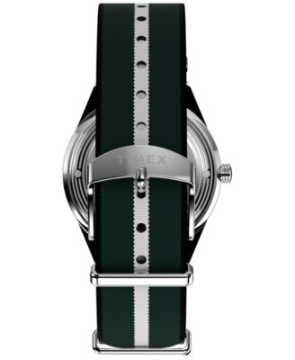 Men's Quartz Analog Green Fabric Watch, 38mm