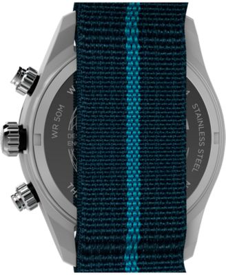 Men's Chronograph Blue Fabric Watch, 39mm