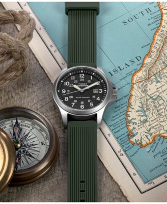 Men's Quartz Analog Green Silicone Watch, 41mm