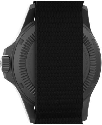 Men's Quartz Analog Black Fabric Watch, 41mm