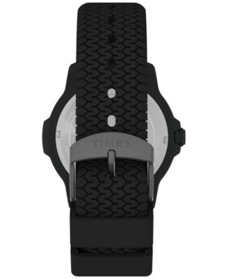 Men's Quartz Analog Black Silicone Watch, 42mm