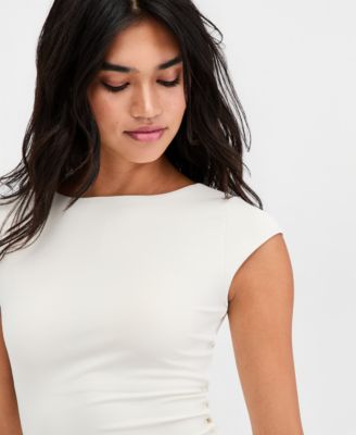 Women's Shelf-Bra Cap-Sleeve Top