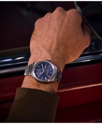 Men's Quartz Analog Silver-Tone Stainless Steel Watch, 39mm