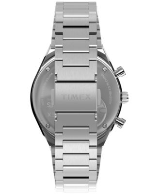 Men's Quartz Analog Silver-Tone Stainless Steel Watch, 40mm