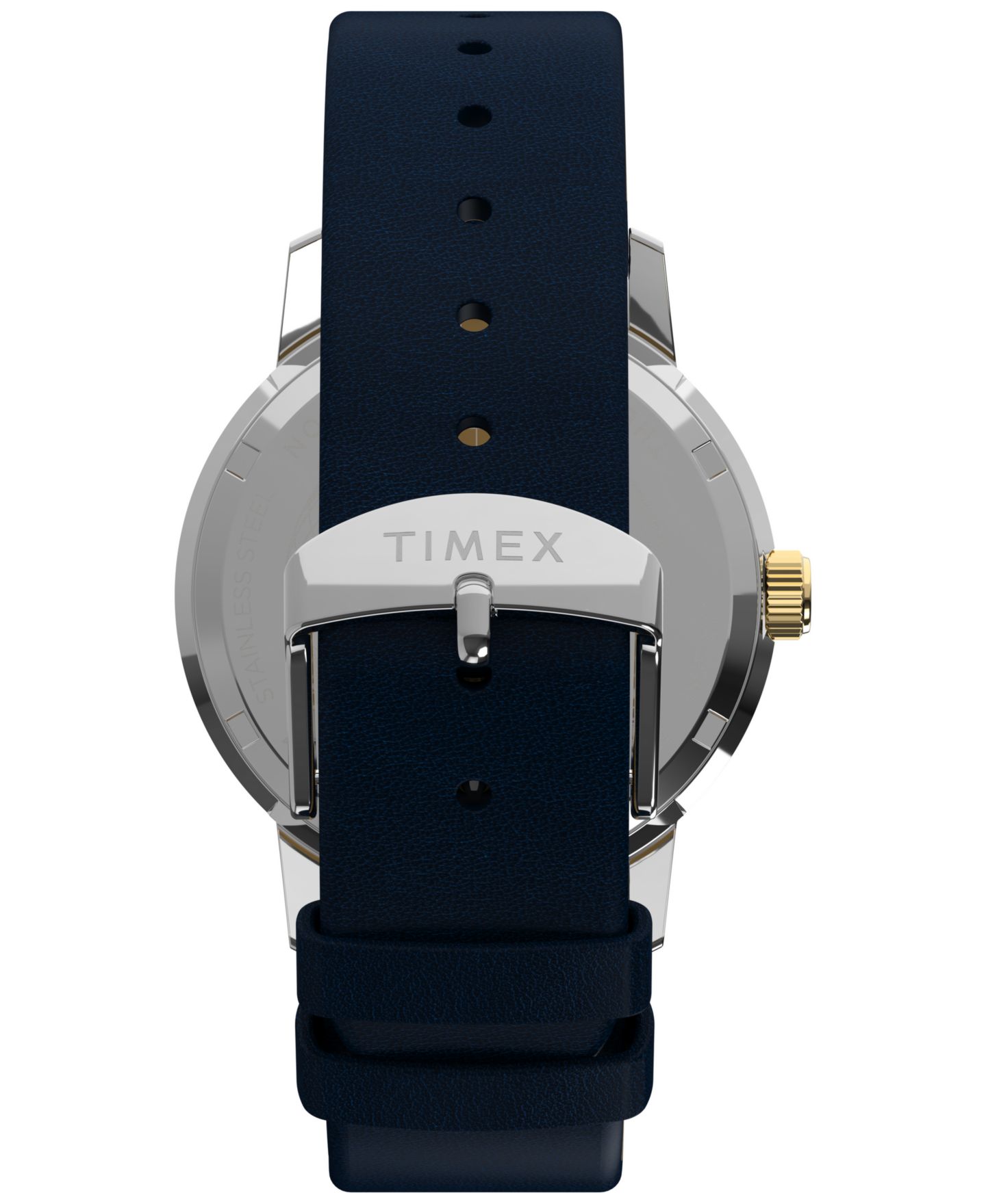 Мужские часы Timex Quartz Analog Blue Leather Watch, 40mm — фото 3