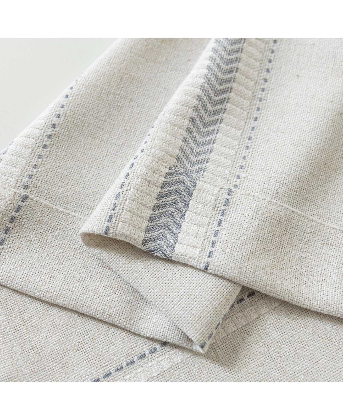 Awesome Home Linen Blend Geometric Striped Room Darkening Curtains Pair