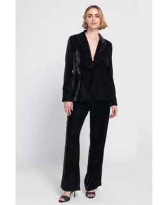 Women's Velvet Suit Trousers Wide-Leg Pants