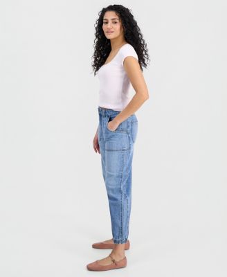 Juniors' High Rise Denim Joggers