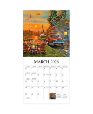 Hopper Studios Vintage Country | 2026 12 x 24 Inch (Hanging) Monthly Square Wall Calendar | Featuring the Artwork of Geno Peoples | Plastic-Free.