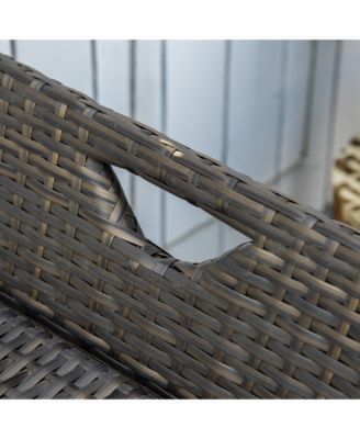 29 Gallon Outdoor Patio Wicker Storage Bench w/ Cushion