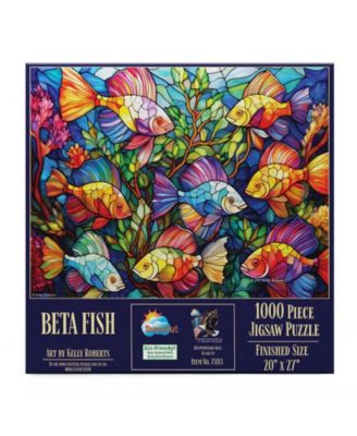 Beta Fish Stained Glass 1000 piece Jigsaw Puzzle for Adults
