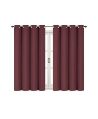 100% Thermal Blackout Bath & Kitchen Window Curtains - 50 in. W x 63 in. L