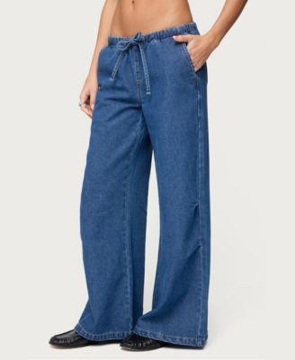 Women's Vicky Tie Waist Low Rise Baggy Jeans