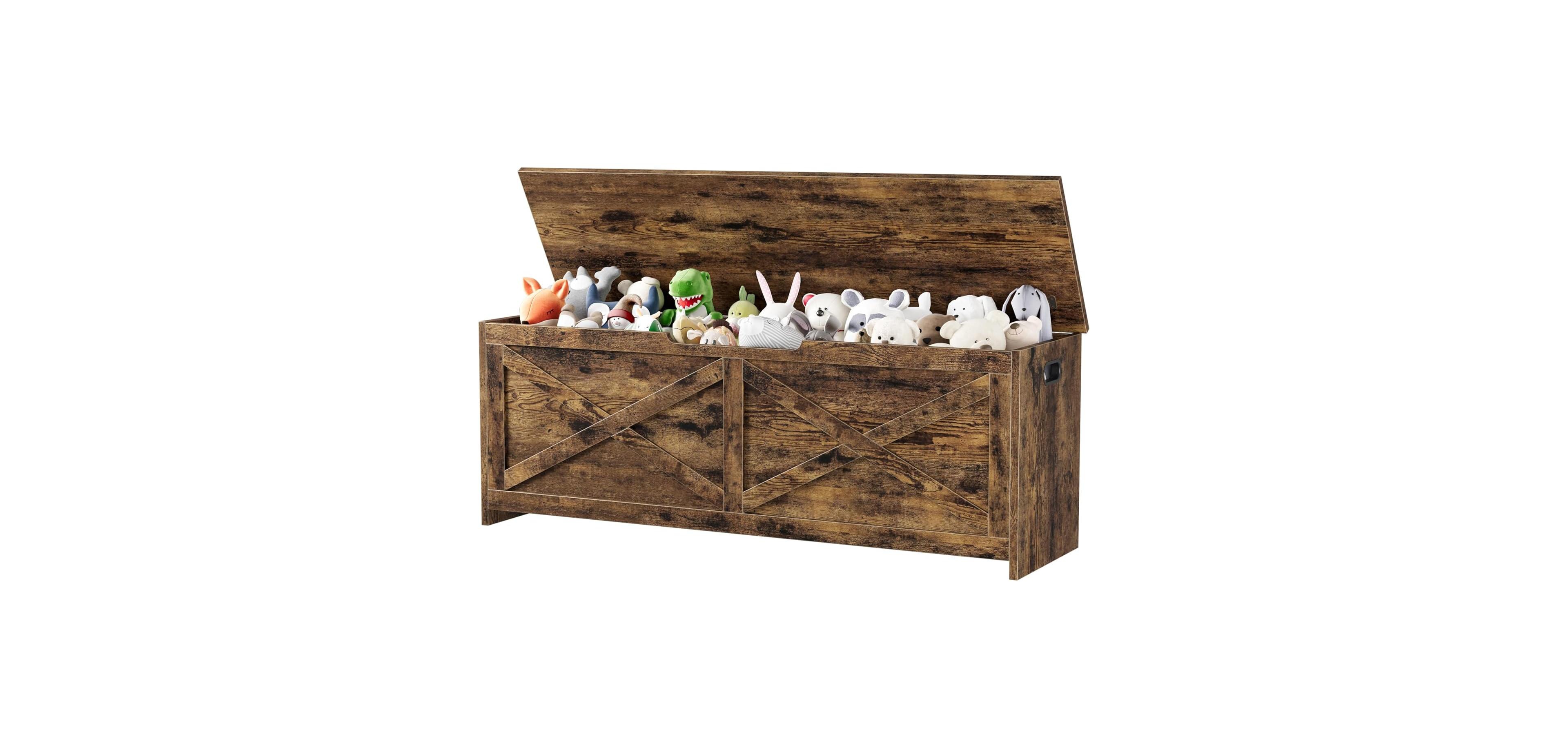 gaomon 47.2" Wooden Storage Chest, Safety Hinges, Easy Assembly, Large Toy Bench, Entryway, Living Room