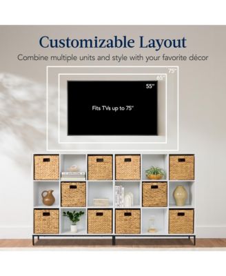 Elevated 9-Cube Storage Organizer, 11in Shelf, Bookcase, Display Shelf, w/ Metal Legs