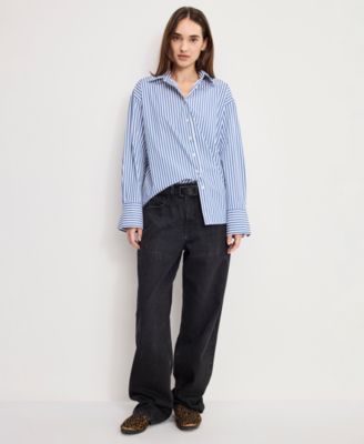 Women's Poplin Oversized Shirt, Regular and Plus
