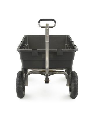 Heavy Duty Poly Yard Dump Cart Garden Wagon with 16 Inch Tires
