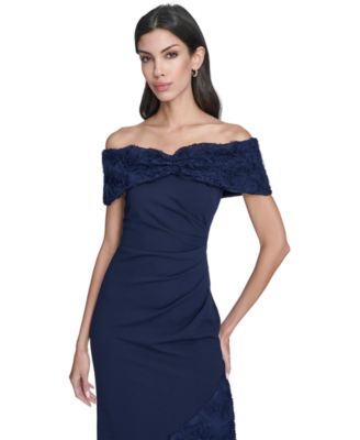 Women's Off-The-Shoulder Side Tuck Gown