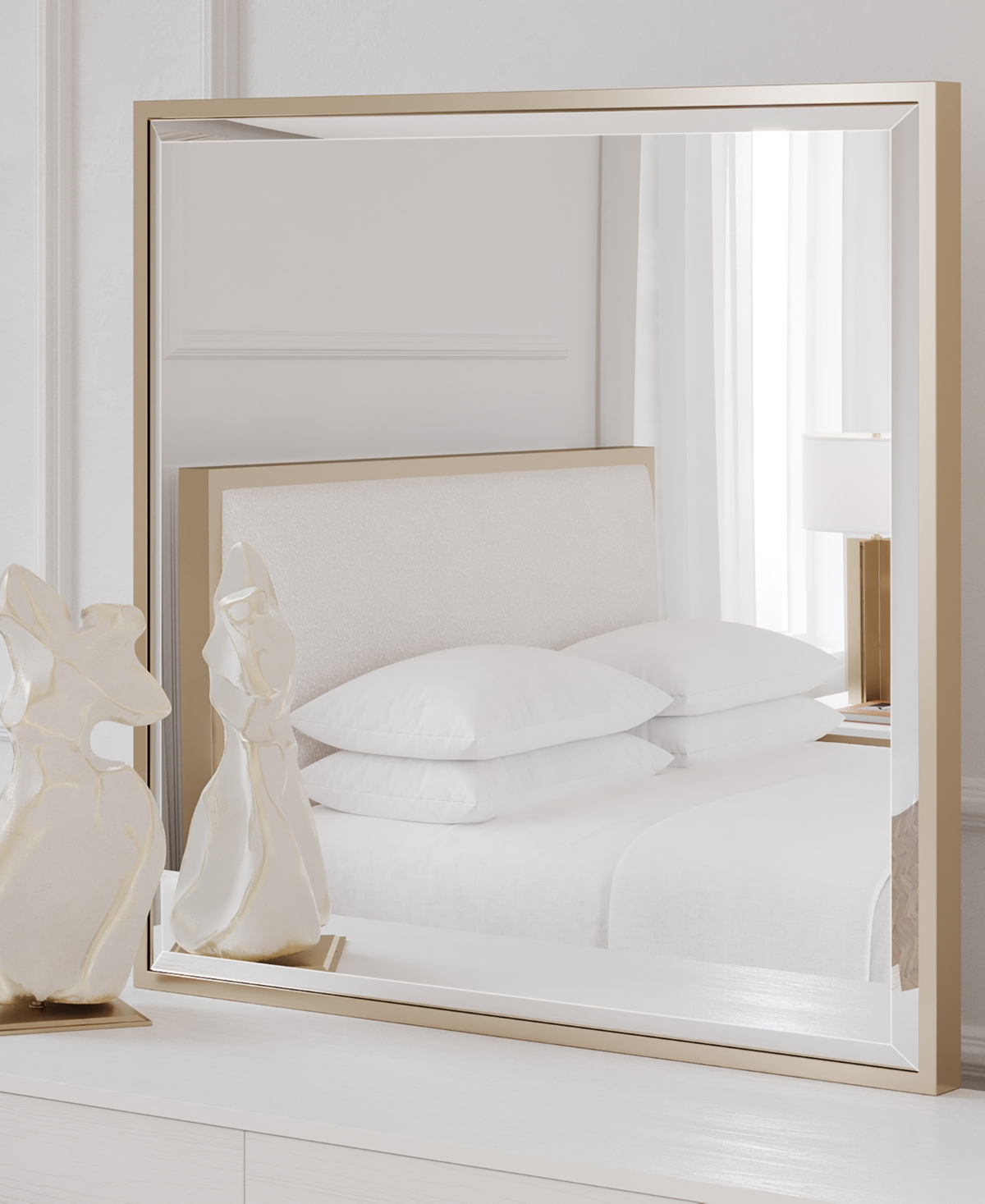 Furniture 39" Wood Emila Mirror