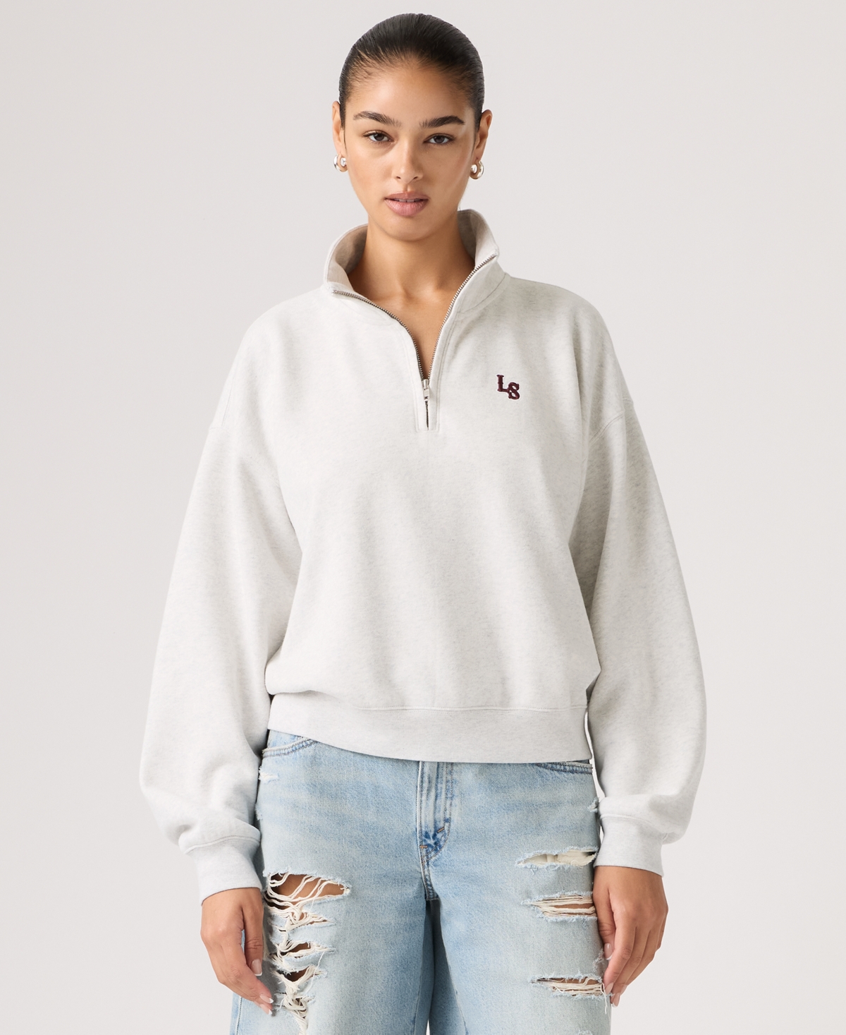 Levi's Juniors' Graphic Boxy 1/4-Zip Sweatshirt