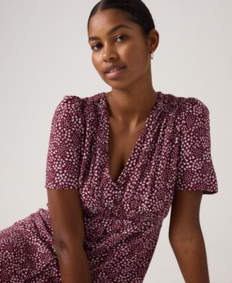 Women's Paola Short-Sleeve Crepe Midi Dress