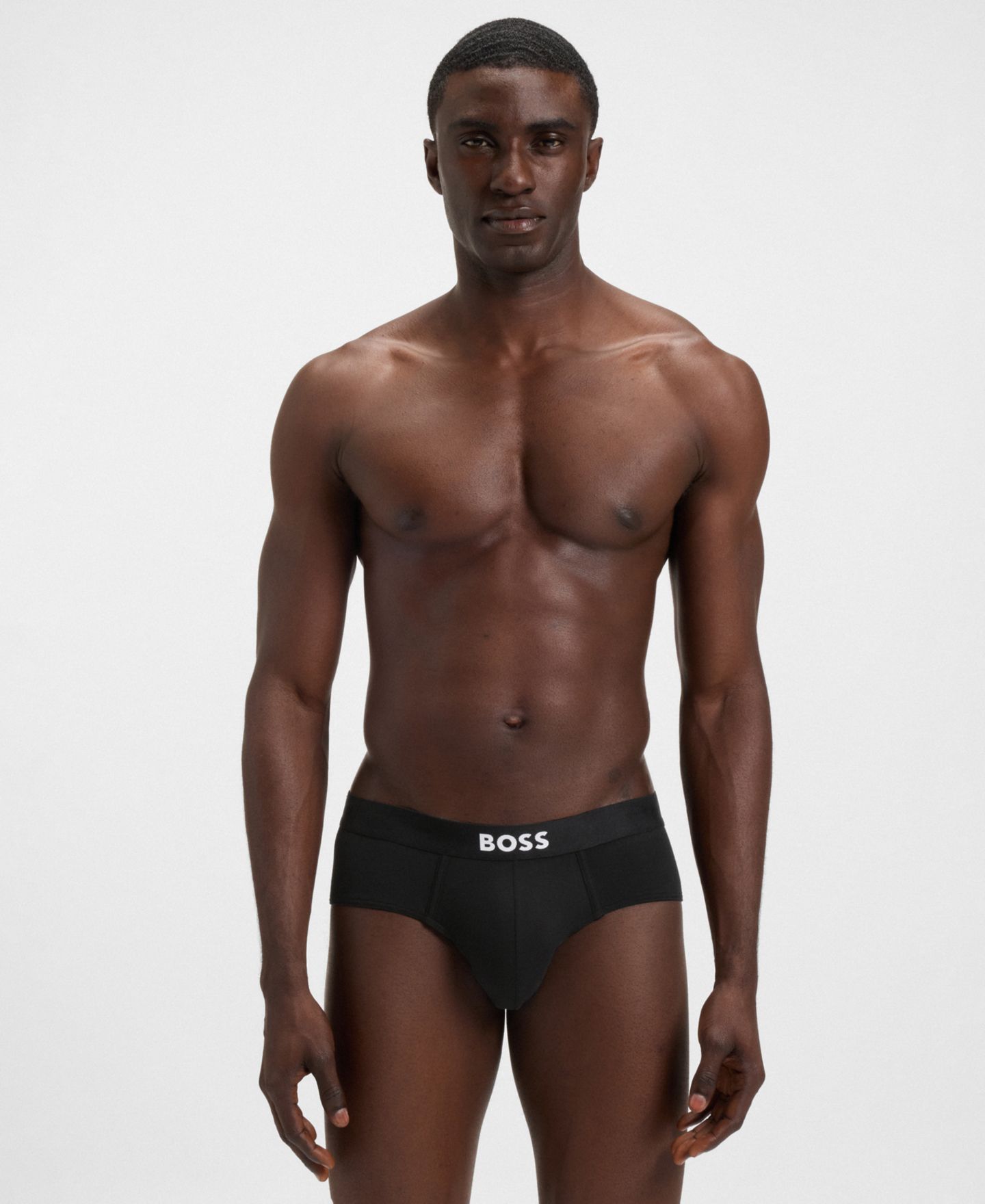Трусы-брифы для мужчин, с логотипом, 3 шт. — Hugo Boss, цвет: Чёрный — фото 2