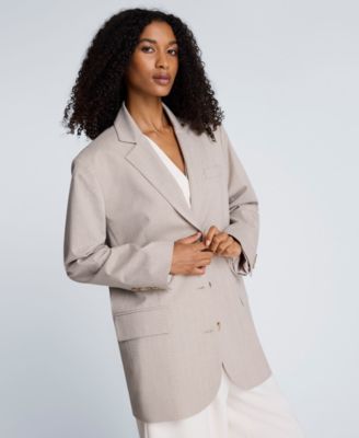 Women's Three Button Plaid Blazer