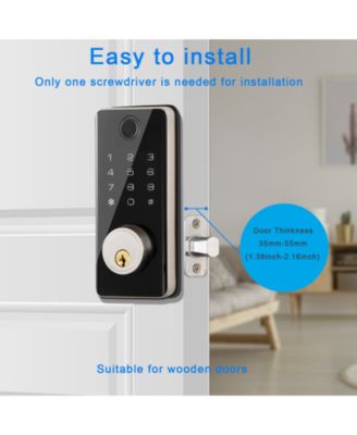 Keyless Smart Lock with Fingerprint, PIN, App & Key Access — Electronic Door Lock, Alexa Compatible, ANSI Certified, IP56 Waterproof