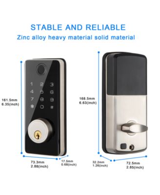 Keyless Smart Lock with Fingerprint, PIN, App & Key Access — Electronic Door Lock, Alexa Compatible, ANSI Certified, IP56 Waterproof