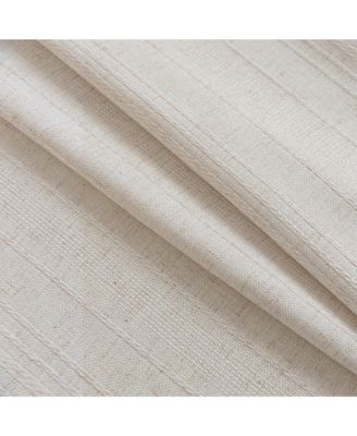 Linen Blend Solid Striped Room Darkening Curtains Pair, 52"Wx 96"L