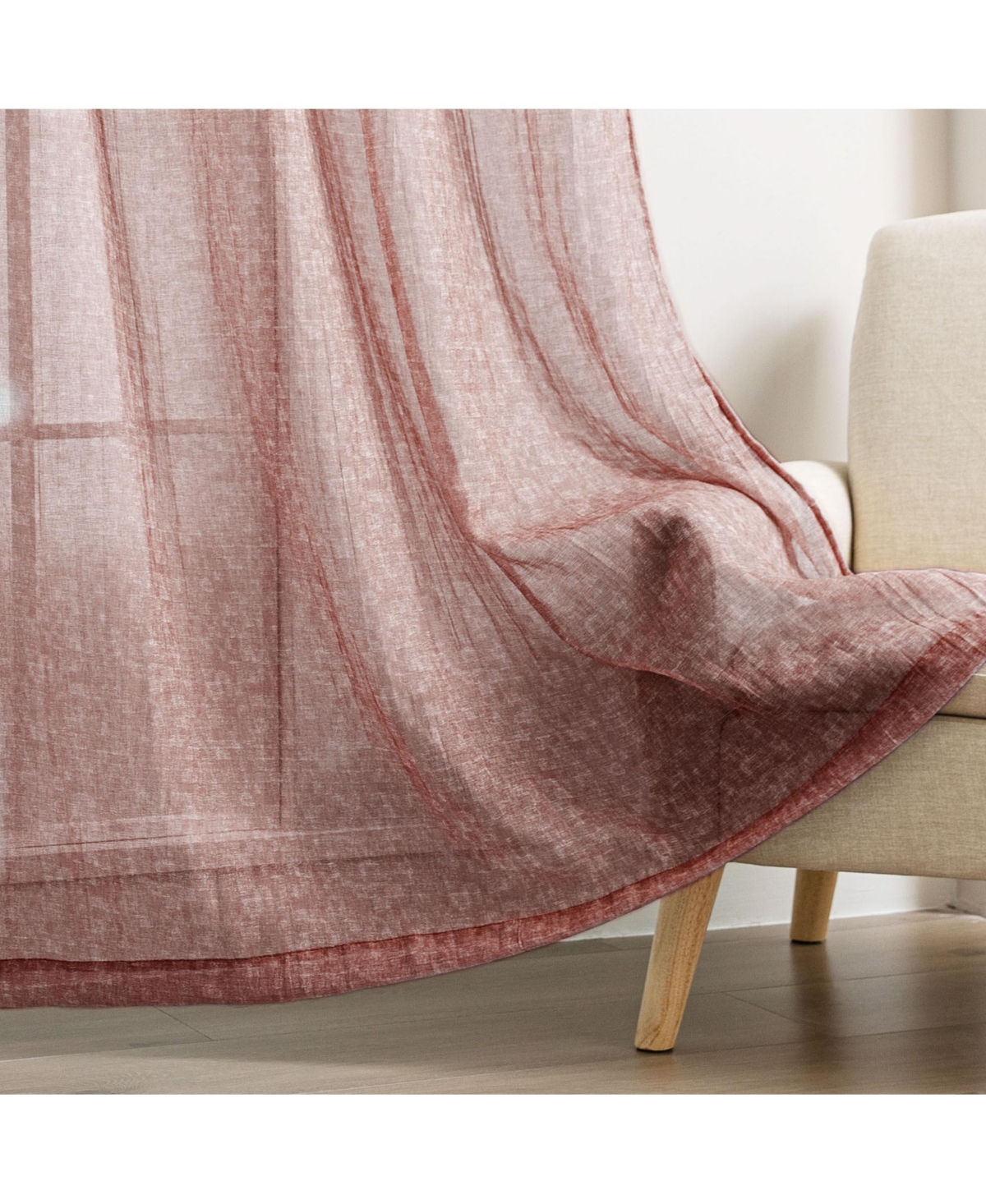 Awesome Home Crinkle Textured Semi-Sheer Rod Pocket Curtains Pair