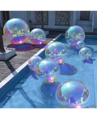 39" Inflatable Mirror Ball Giant Iridescent Large Disco Balloon Decoration for Party Wedding Event Stage Decor