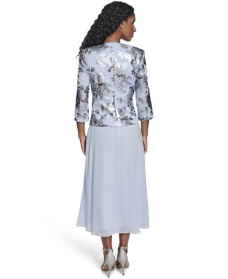 Petite 2-Pc. Printed Jacket & Midi Dress Set