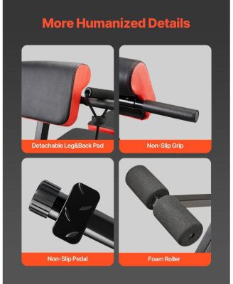 Multi-Functional Weight Bench, Adjustable Roman Chair and Hyperextension Bench for Back, Core and Arm Training